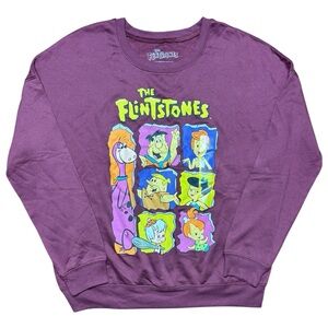 The Flintstones Maroon Lightweight Graphic Sweater Size S NEW NWT